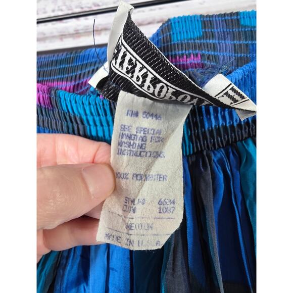 VTG Peter Popovitch Pleated Skirt Geometric Abstract Print 80s 90s Boho Medium - Picture 3 of 5